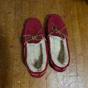 Red ugh moccasins